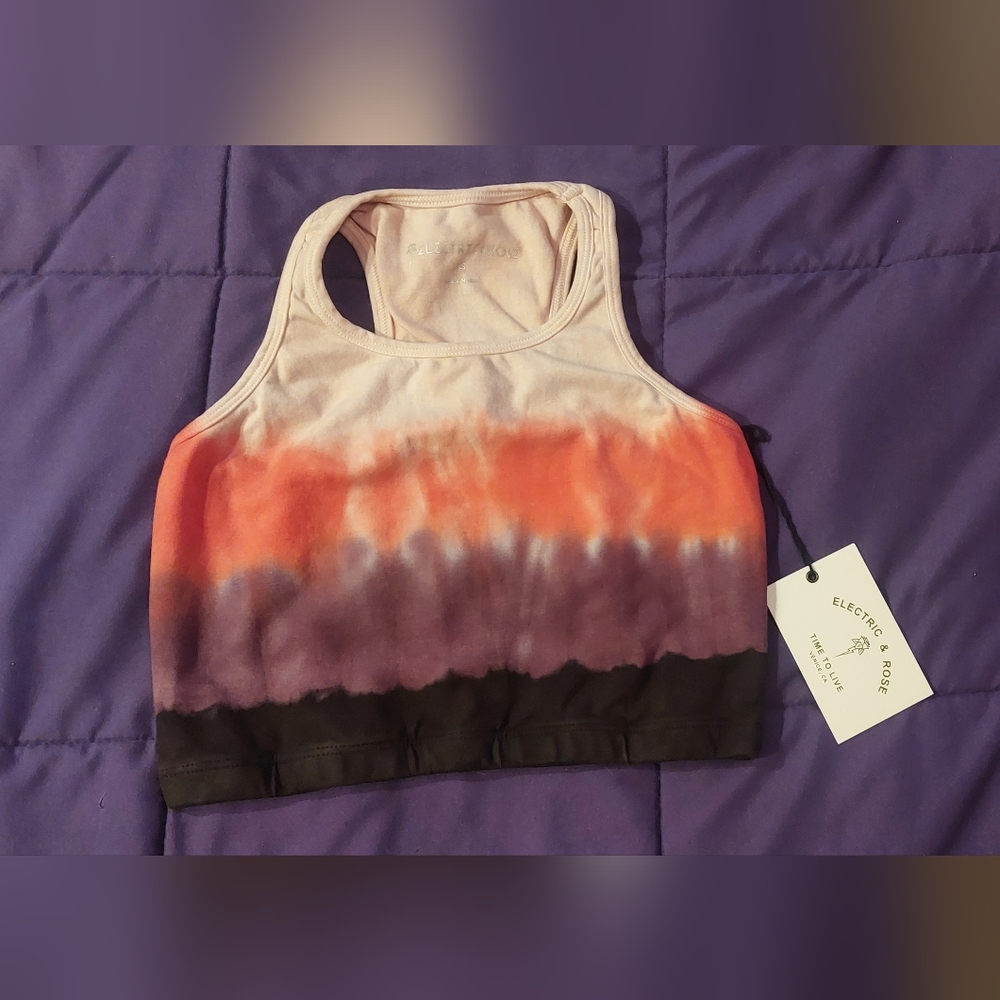 Electric & Rose Tie Dye Sports Bra/Crop Top